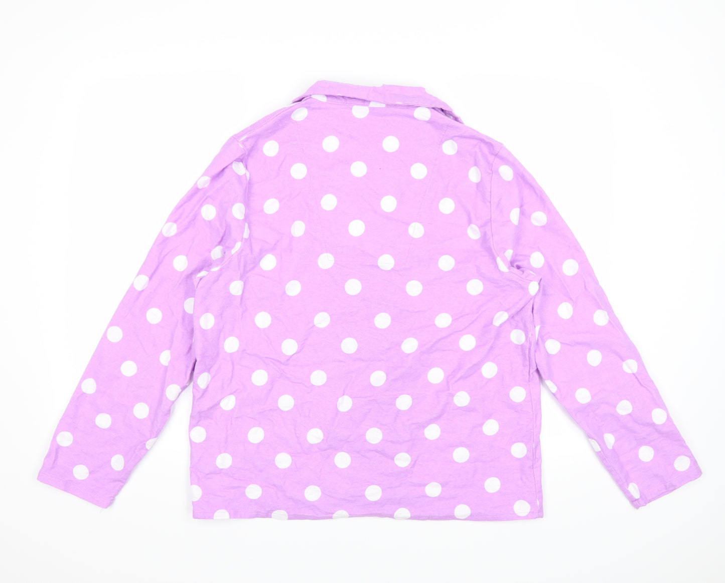 City Comfort Womens Purple Polka Dot  Basic Button-Up Size 12  - 12-14 size