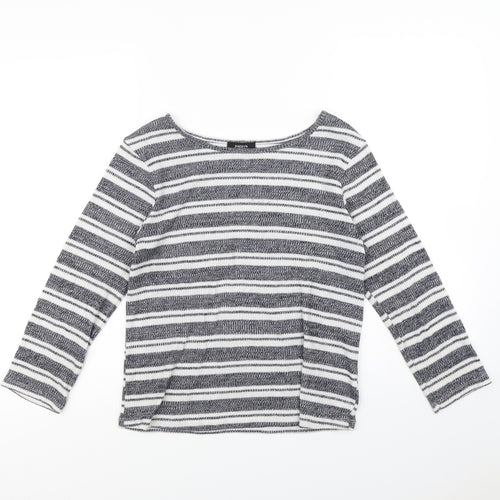 Papaya Womens Black Striped  Pullover Jumper Size 12