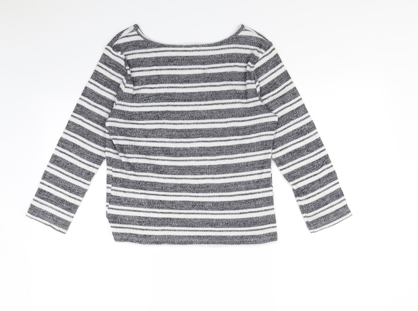Papaya Womens Black Striped  Pullover Jumper Size 12