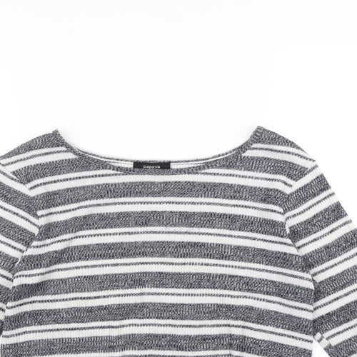 Papaya Womens Black Striped  Pullover Jumper Size 12