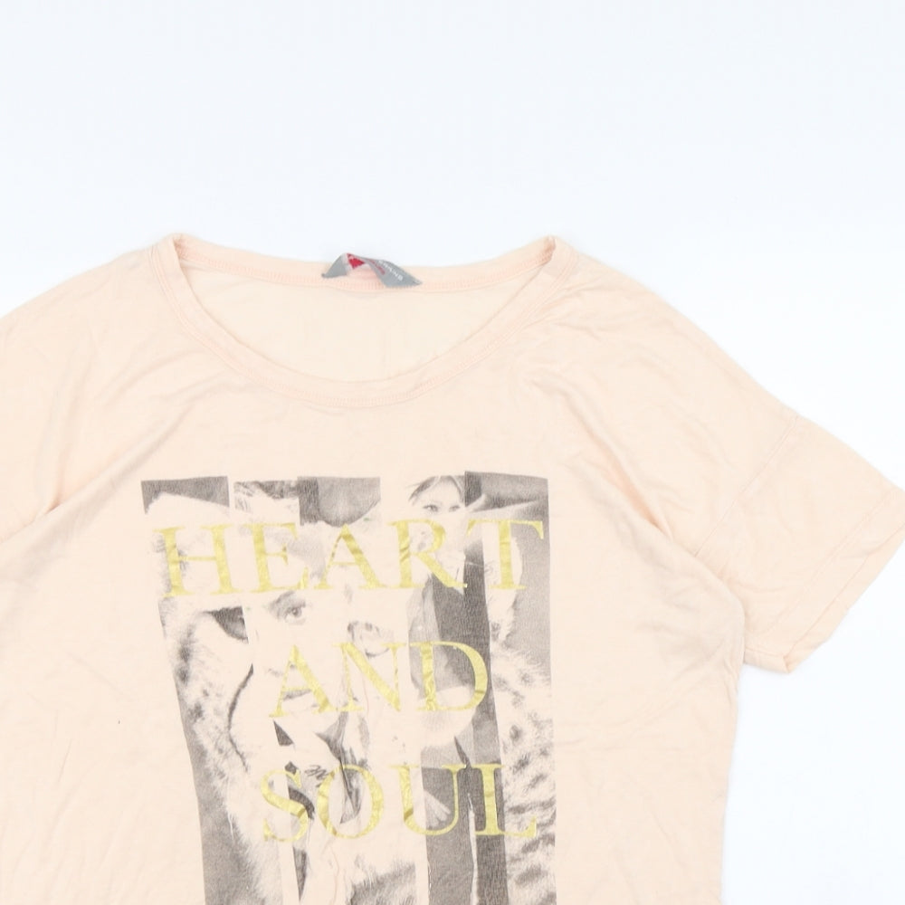 Dorothy Perkins Womens Beige   Cropped T-Shirt Size 10