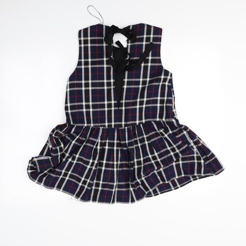 Zara Womens Blue Check  Basic Blouse Size XS