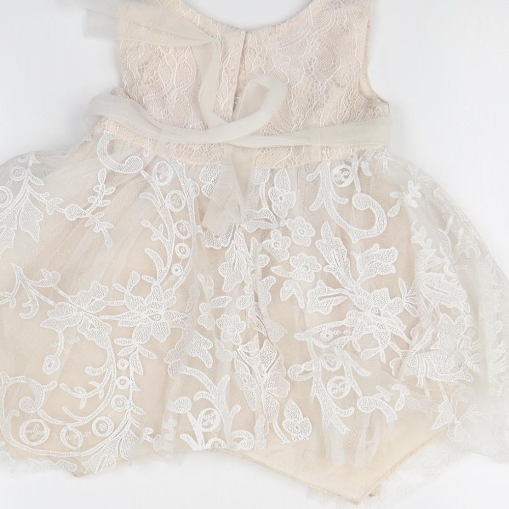 Monsoon Girls Pink   Fit & Flare  Size 3-6 Months