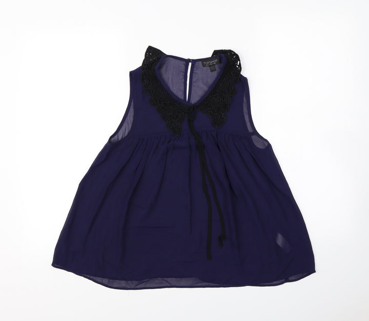 Topshop Womens Blue Basic Tank Size 8