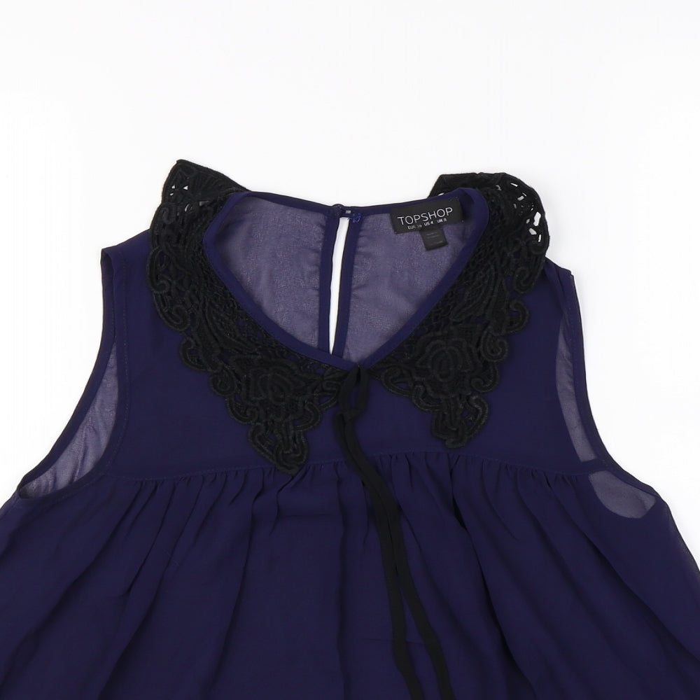 Topshop Womens Blue   Basic Tank Size 8