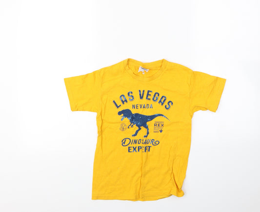 Front view of Delta boys’ yellow basic t-shirt, size S
