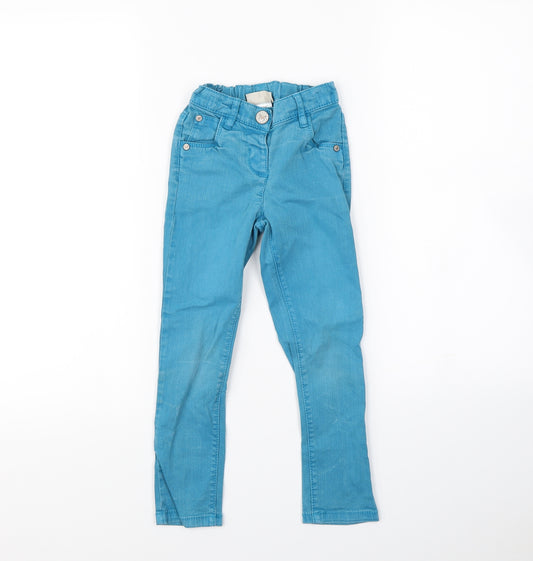 Front view of Next girls’ blue straight jeans, size 4, years