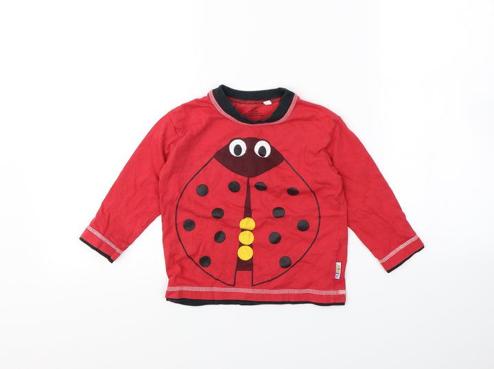 Kidid Boys Red Pullover T-Shirt Size 3-4 Years