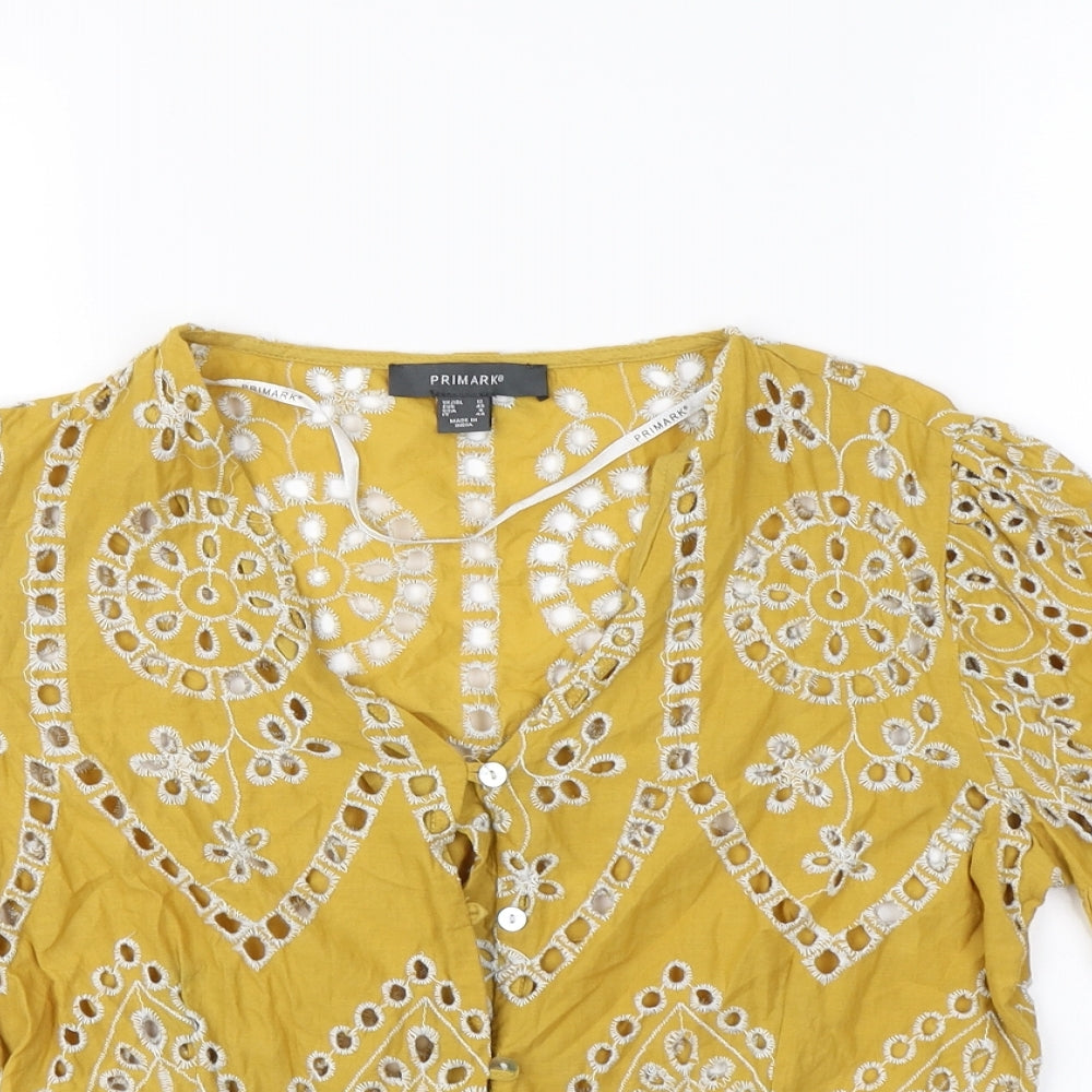 Primark Womens Yellow   Basic Blouse Size 12