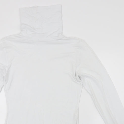 PRETTYLITTLETHING Womens White   Leotard One-Piece Size 10  - turtle neck