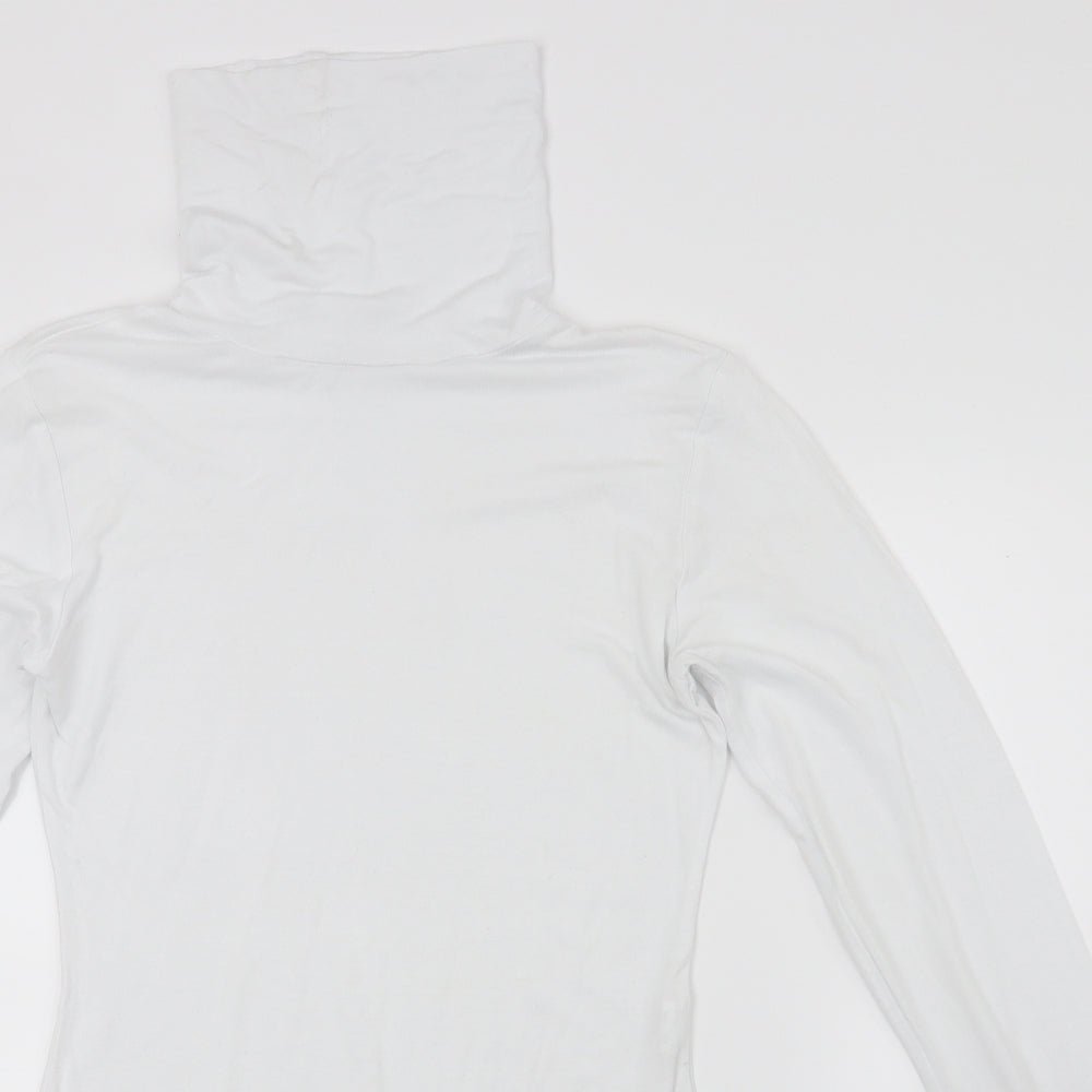 PRETTYLITTLETHING Womens White   Leotard One-Piece Size 10  - turtle neck