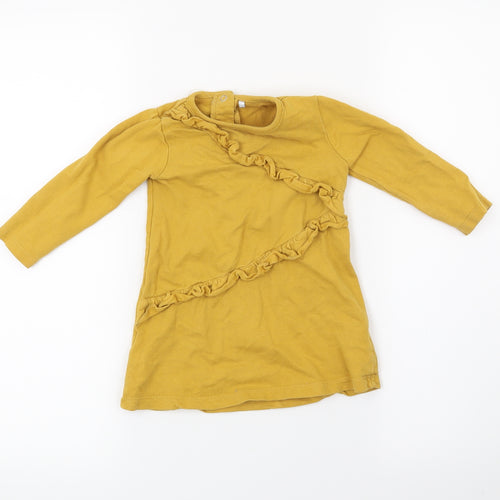 TU Girls Yellow   Shirt Dress  Size 12-18 Months