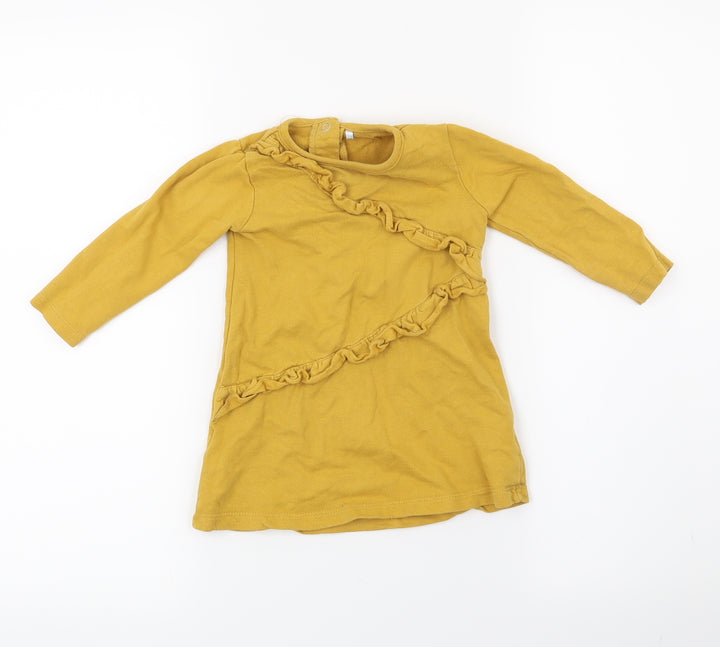 TU Girls Yellow   Shirt Dress  Size 12-18 Months