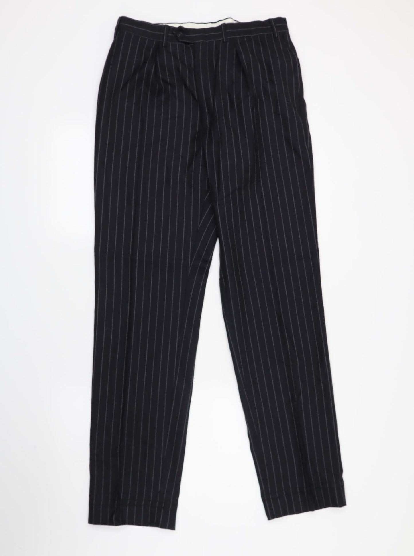 aquascutman Mens Blue Striped  Trousers  Size 36 in