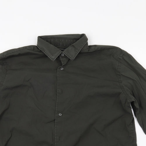 zara man Mens Green    Button-Up Size M
