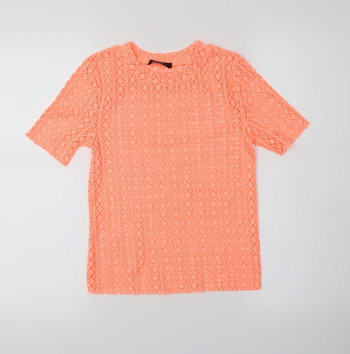 Bershka Womens Orange Pullover Jumper Size S - neon