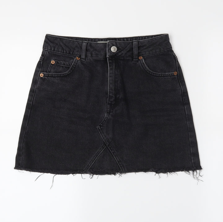 Topshop Womens Grey Denim Straight & Pencil Skirt Size 8