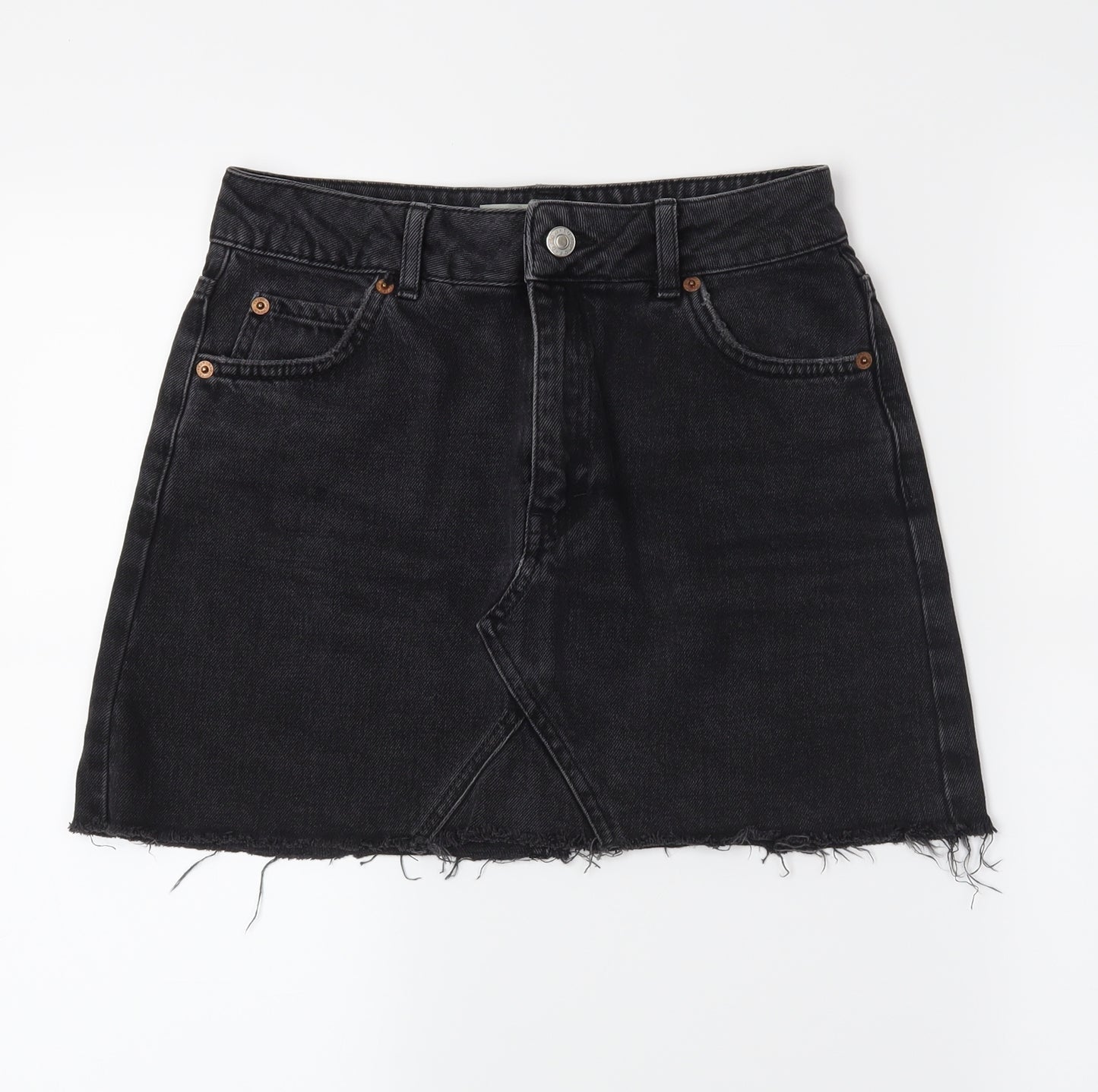 Topshop Womens Grey  Denim Straight & Pencil Skirt Size 8