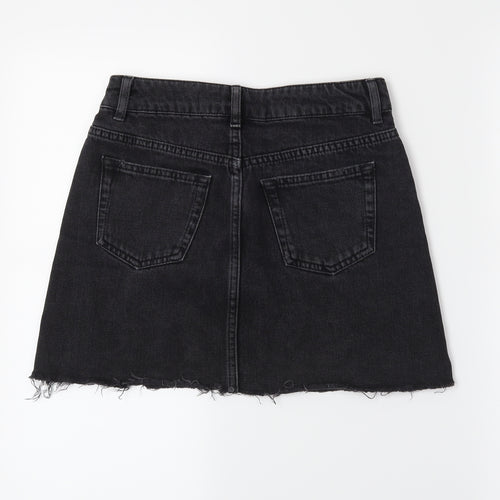 Topshop Womens Grey  Denim Straight & Pencil Skirt Size 8