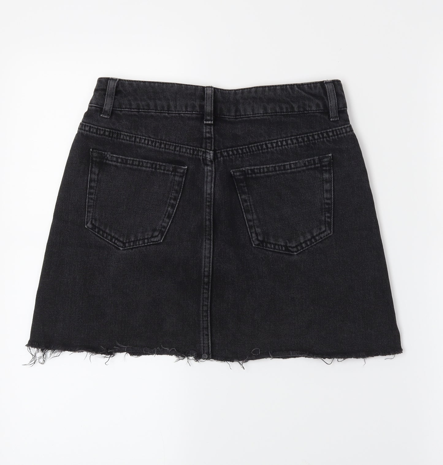 Topshop Womens Grey  Denim Straight & Pencil Skirt Size 8