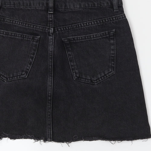 Topshop Womens Grey  Denim Straight & Pencil Skirt Size 8