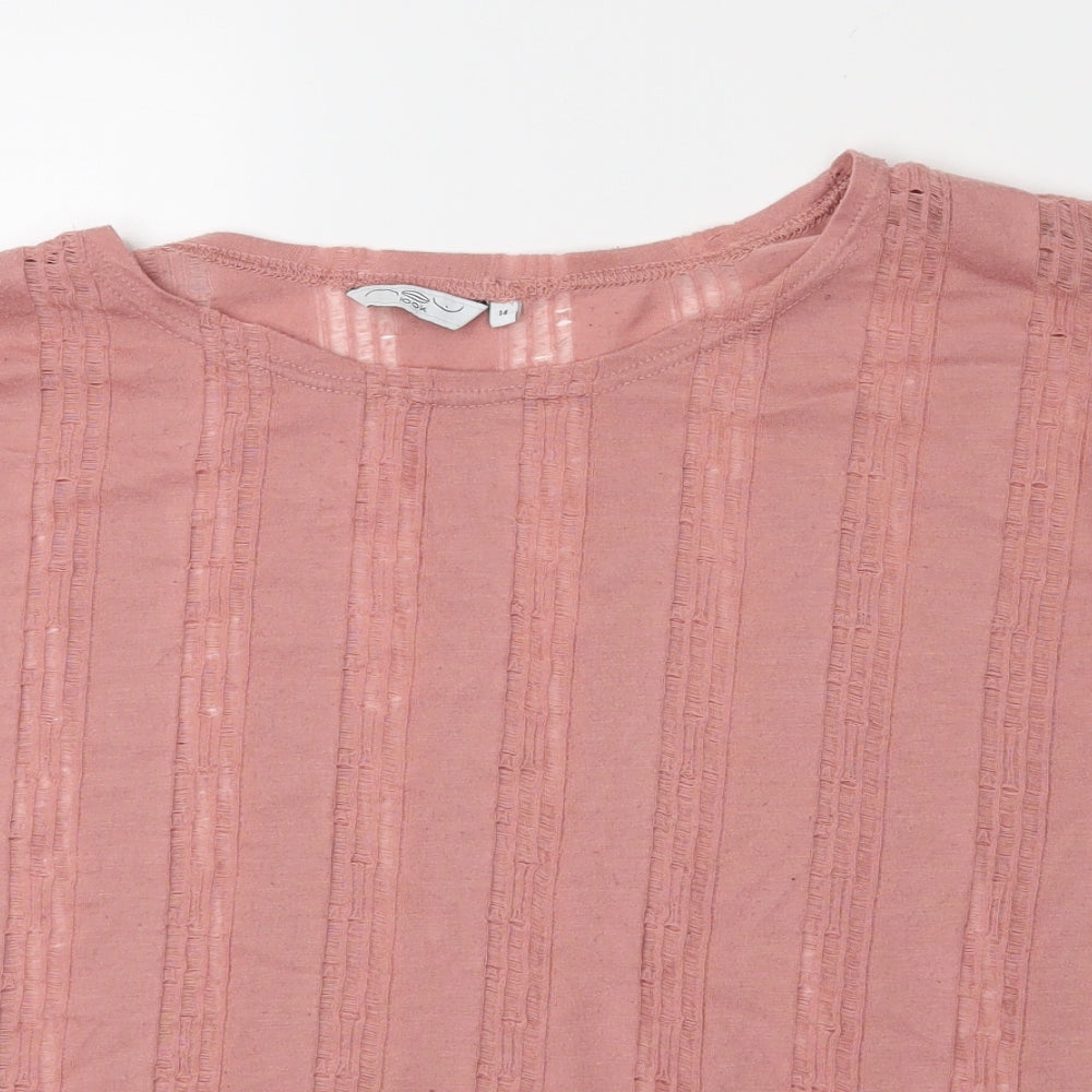 New Look Womens Pink   Basic T-Shirt Size 14  - distressed