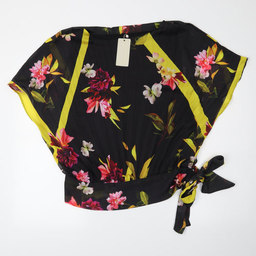Coast Womens Black Floral  Basic Blouse Size 12  - 100% polyester
