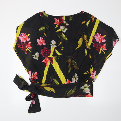Coast Womens Black Floral  Basic Blouse Size 12  - 100% polyester