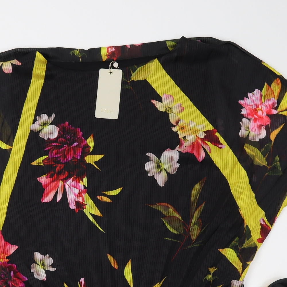 Coast Womens Black Floral  Basic Blouse Size 12  - 100% polyester