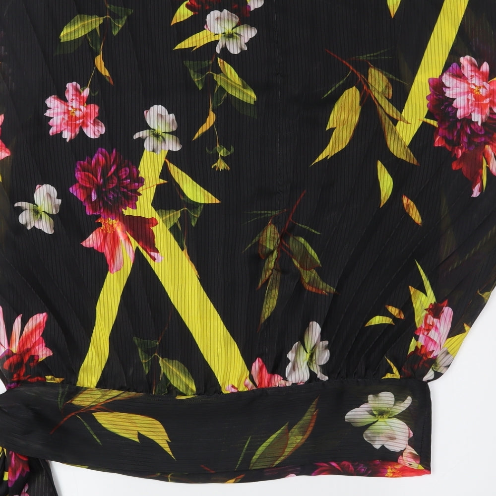 Coast Womens Black Floral  Basic Blouse Size 12  - 100% polyester