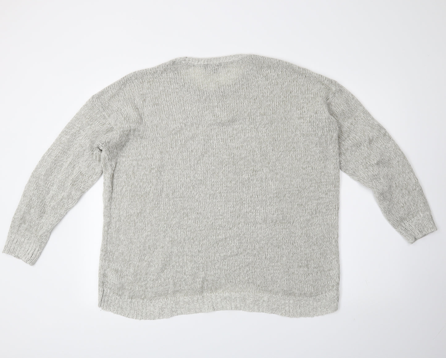 New Look Womens Grey   Pullover Jumper Size L  - 100% acrylic