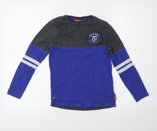 Front view of Kickers boys’ blue pullover sweatshirt, size 7-8, years - kickers 70