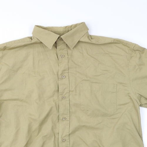 District Mens Beige    Button-Up Size L