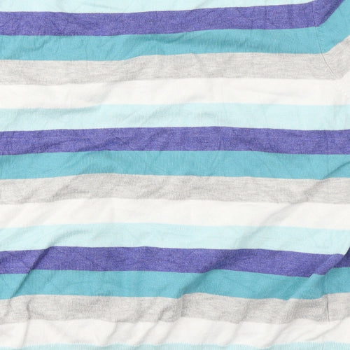 Petite Womens Blue Striped  Basic Tank Size L  - Bow detail