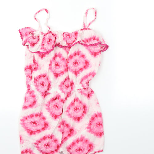 Minoti Girls White Tie Dye  Jumpsuit One-Piece Size 11-12 Years