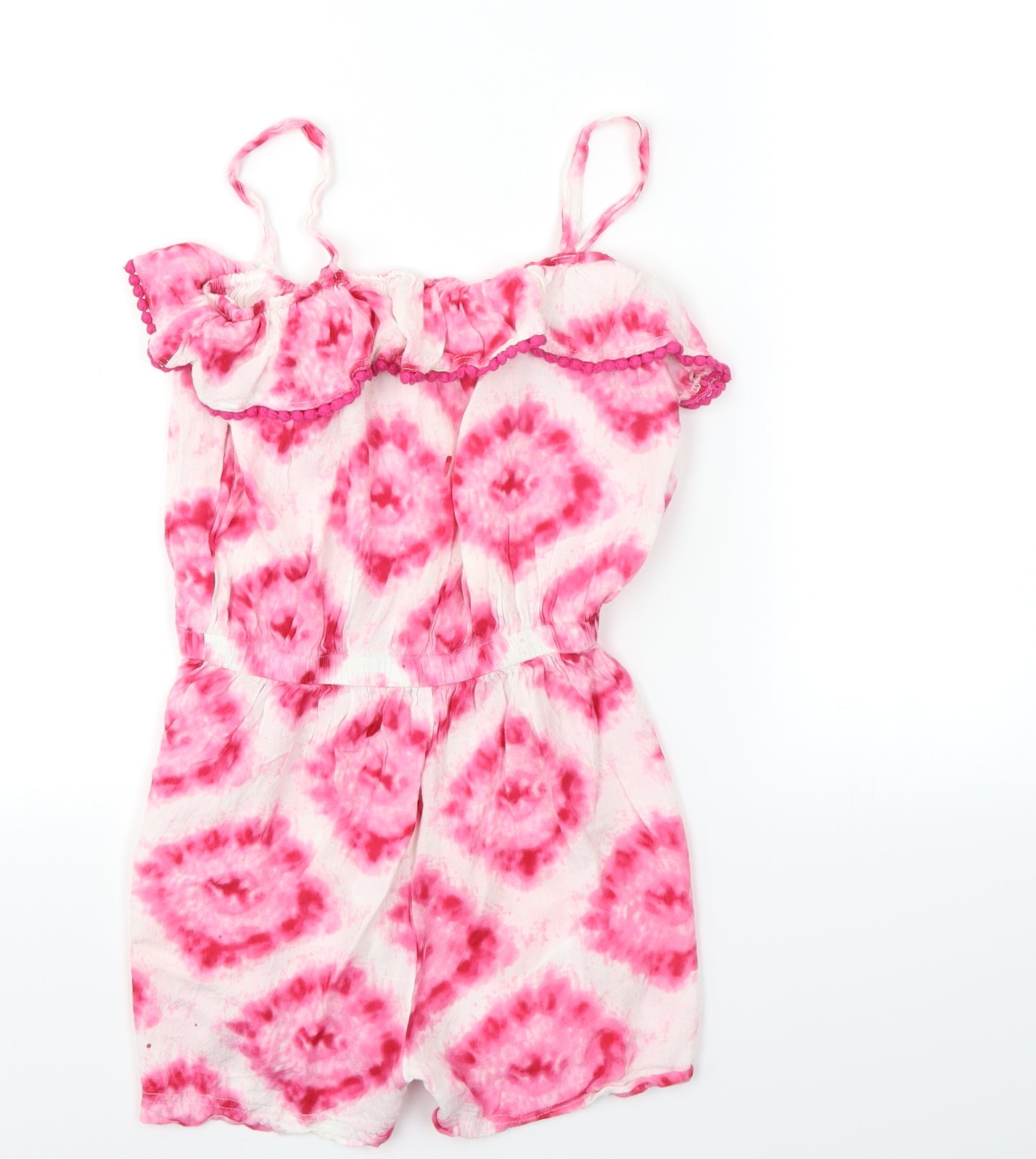 Minoti Girls White Tie Dye  Jumpsuit One-Piece Size 11-12 Years