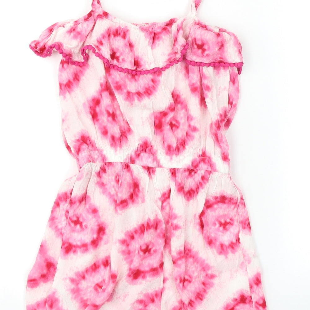 Minoti Girls White Tie Dye  Jumpsuit One-Piece Size 11-12 Years