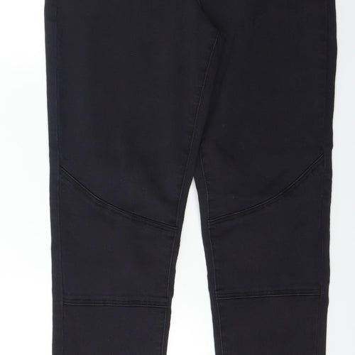 Preworn Womens Black  Denim Skinny Jeans Size 8 L29 in - studded detail