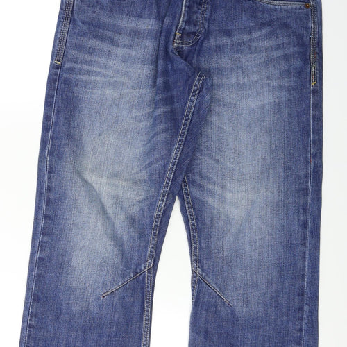 Crosshatch Mens Blue  Denim Wide-Leg Jeans Size 30 L24 in