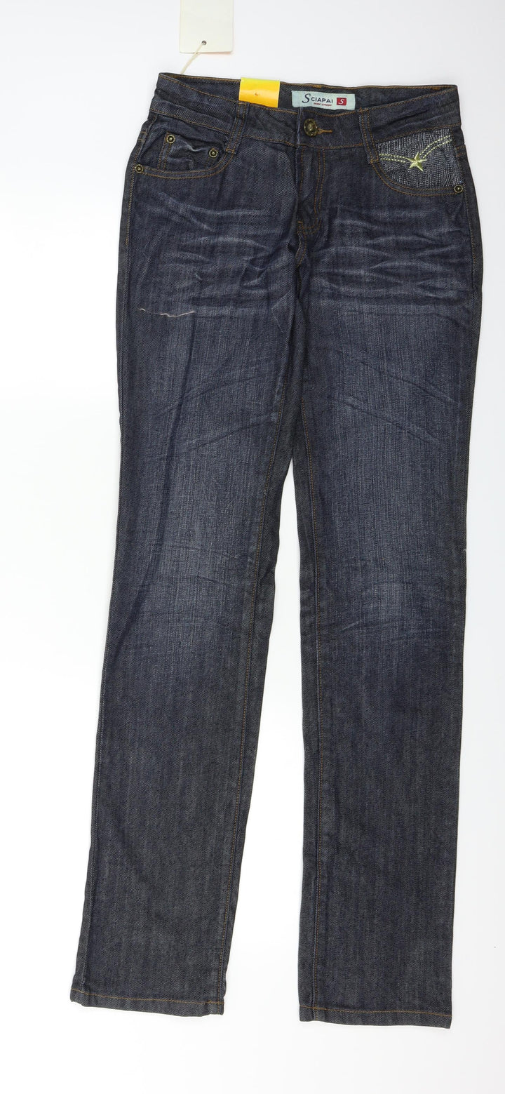 Sciapai Womens Blue Denim Straight Jeans Size S L31 in