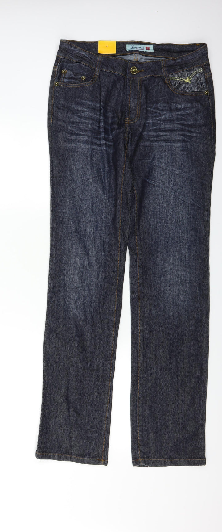 Sciapai Womens Blue Denim Straight Jeans Size S L31 in