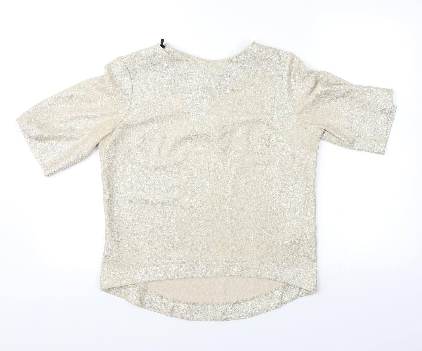 Atmosphere Womens Gold   Basic Blouse Size 10  - 1/2 zip