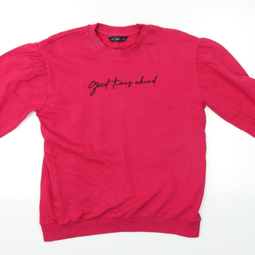 F&F Womens Pink   Pullover Jumper Size 8