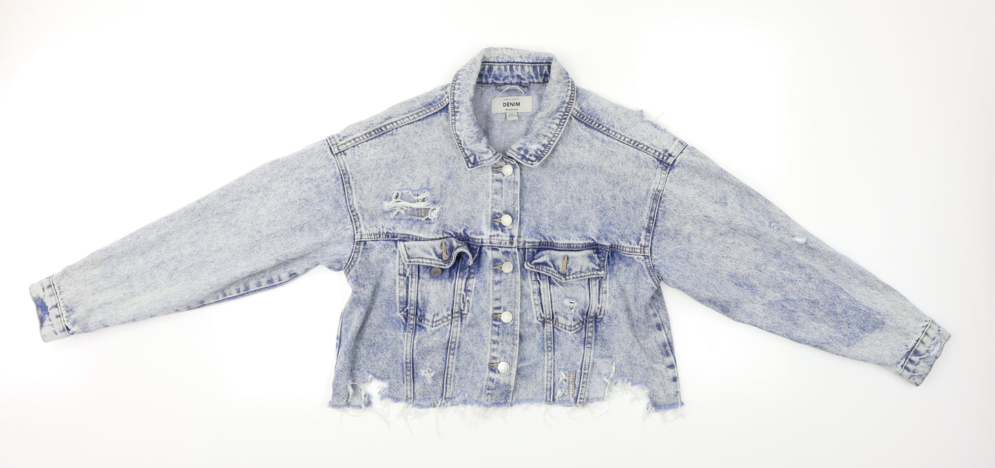 New Look Womens Blue  Denim Jacket  Size 8  - Distressed