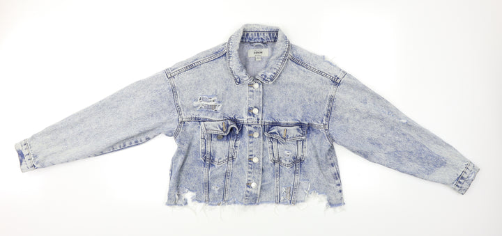 New Look Womens Blue  Denim Jacket  Size 8  - Distressed