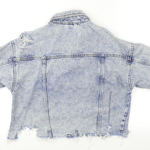 New Look Womens Blue  Denim Jacket  Size 8  - Distressed