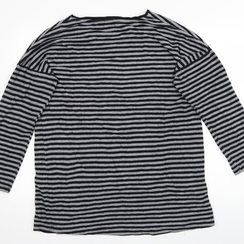 NEXT Womens Grey Striped  Pullover Jumper Size 16