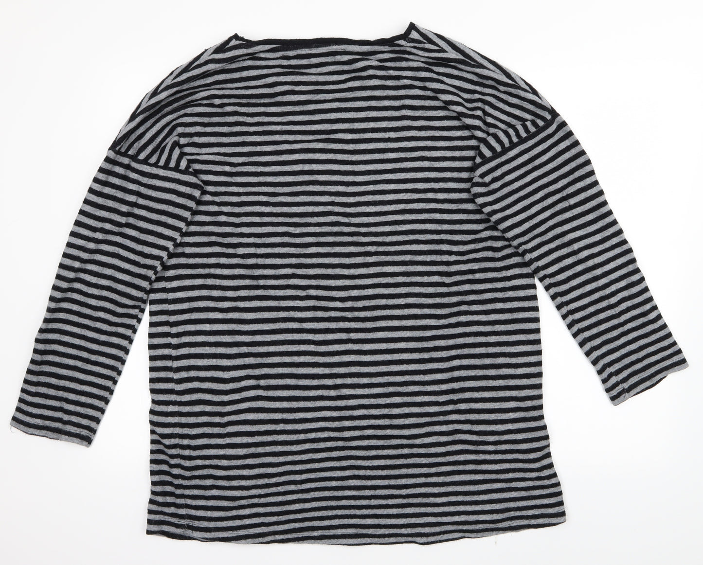 NEXT Womens Grey Striped  Pullover Jumper Size 16
