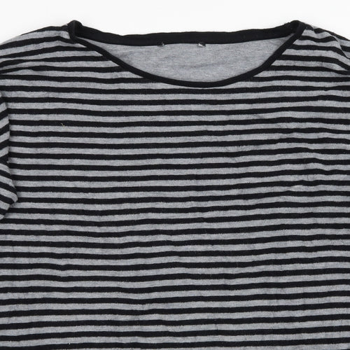 NEXT Womens Grey Striped  Pullover Jumper Size 16