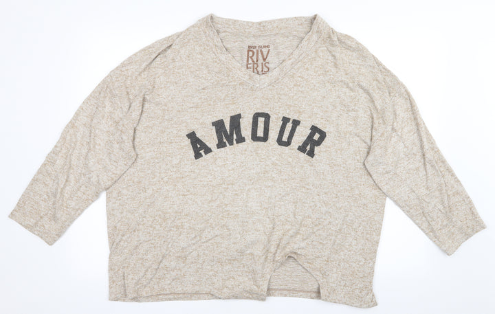 River Island Womens Beige   Pullover Jumper Size M  - Amour